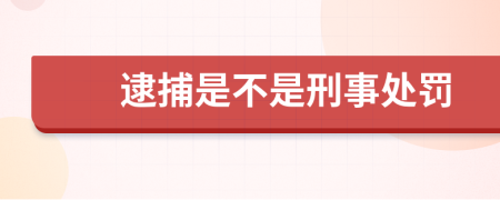 逮捕是不是刑事处罚