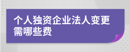 个人独资企业法人变更需哪些费