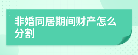 非婚同居期间财产怎么分割