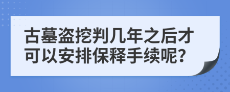 古墓盗挖判几年之后才可以安排保释手续呢？