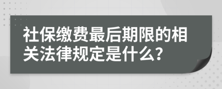 社保缴费最后期限的相关法律规定是什么？