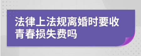 法律上法规离婚时要收青春损失费吗