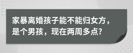 家暴离婚孩子能不能归女方，是个男孩，现在两周多点?