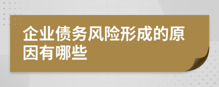 企业债务风险形成的原因有哪些