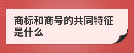 商标和商号的共同特征是什么
