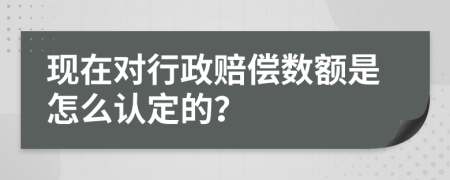 现在对行政赔偿数额是怎么认定的？