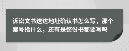 诉讼文书送达地址确认书怎么写，那个案号指什么，还有是整份书都要写吗