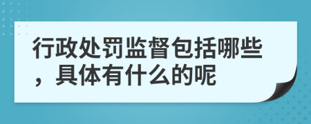行政处罚监督包括哪些，具体有什么的呢