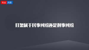 打架属于民事纠纷还是刑事纠纷