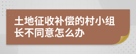 土地征收补偿的村小组长不同意怎么办