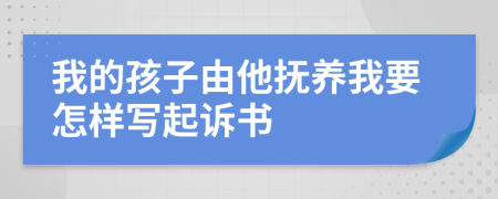 我的孩子由他抚养我要怎样写起诉书