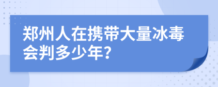 郑州人在携带大量冰毒会判多少年？