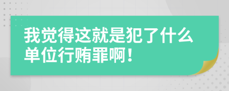 我觉得这就是犯了什么单位行贿罪啊！