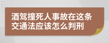 酒驾撞死人事故在这条交通法应该怎么判刑