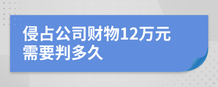 侵占公司财物12万元需要判多久