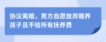 协议离婚，男方自愿放弃赡养孩子且不给所有抚养费