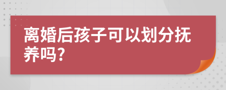 离婚后孩子可以划分抚养吗?