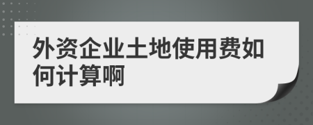 外资企业土地使用费如何计算啊