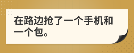 在路边抢了一个手机和一个包。