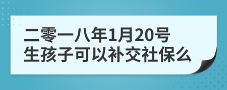 二零一八年1月20号生孩子可以补交社保么