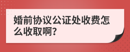 婚前协议公证处收费怎么收取啊？