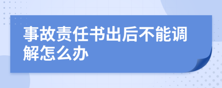 事故责任书出后不能调解怎么办