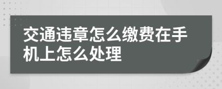 交通违章怎么缴费在手机上怎么处理