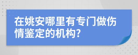 在姚安哪里有专门做伤情鉴定的机构?