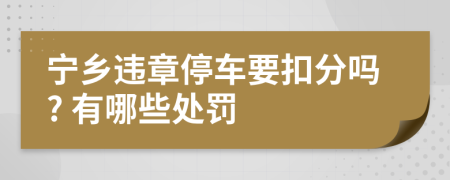 宁乡违章停车要扣分吗? 有哪些处罚