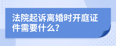 法院起诉离婚时开庭证件需要什么？