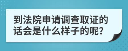 到法院申请调查取证的话会是什么样子的呢？