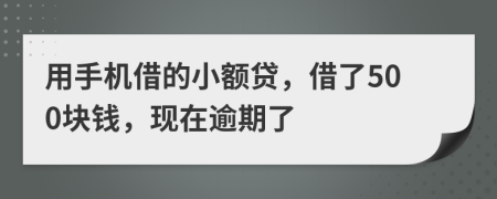 用手机借的小额贷，借了500块钱，现在逾期了