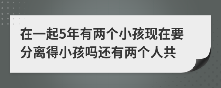 在一起5年有两个小孩现在要分离得小孩吗还有两个人共