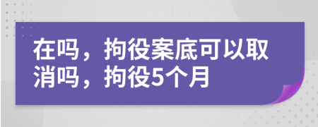 在吗，拘役案底可以取消吗，拘役5个月