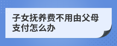 子女抚养费不用由父母支付怎么办