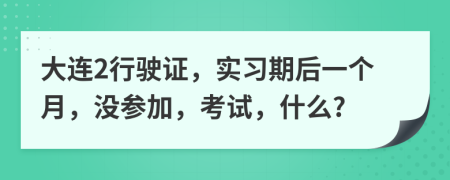 大连2行驶证，实习期后一个月，没参加，考试，什么?