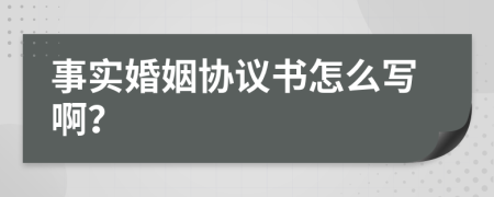 事实婚姻协议书怎么写啊？