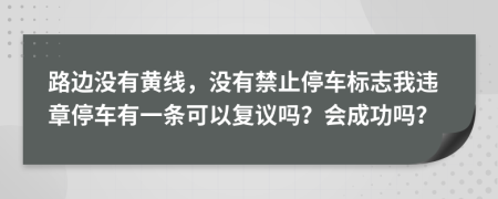 路边没有黄线，没有禁止停车标志我违章停车有一条可以复议吗？会成功吗？