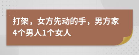 打架，女方先动的手，男方家4个男人1个女人