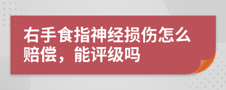 右手食指神经损伤怎么赔偿，能评级吗