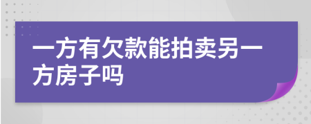 一方有欠款能拍卖另一方房子吗