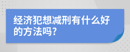经济犯想减刑有什么好的方法吗?