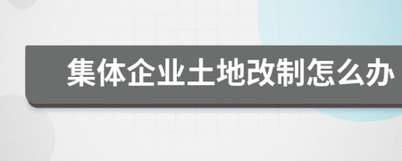 集体企业土地改制怎么办