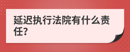 延迟执行法院有什么责任？