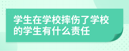 学生在学校摔伤了学校的学生有什么责任