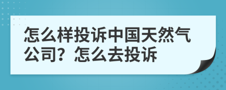 怎么样投诉中国天然气公司？怎么去投诉