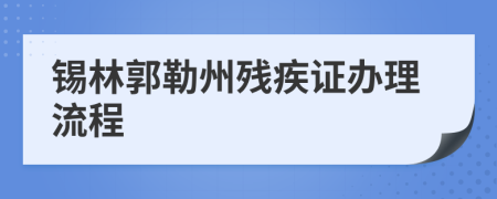 锡林郭勒州残疾证办理流程