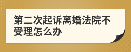 第二次起诉离婚法院不受理怎么办