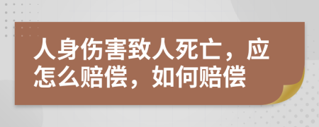 人身伤害致人死亡，应怎么赔偿，如何赔偿