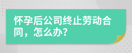 怀孕后公司终止劳动合同，怎么办？